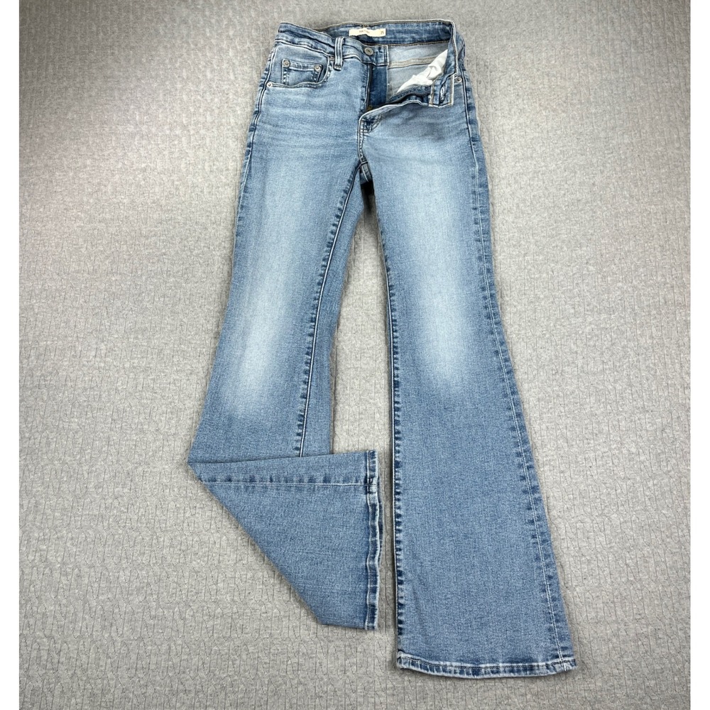 Levis premium Bootcut 726 Flare Jeans Women 25(23x30) Light wash Blue mid Rise